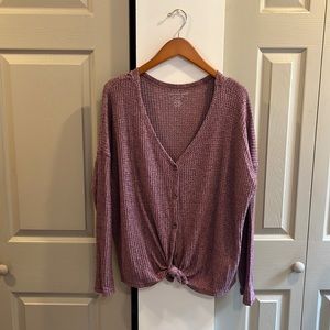 American Eagle Soft & Sexy Plush Waffle Knit Shirt
